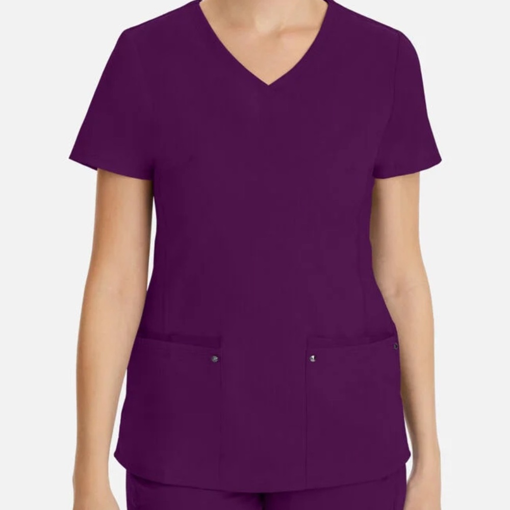Healing Hands Juliet V-Neck Medical Scrub Set (top and bottom) in Eggplant